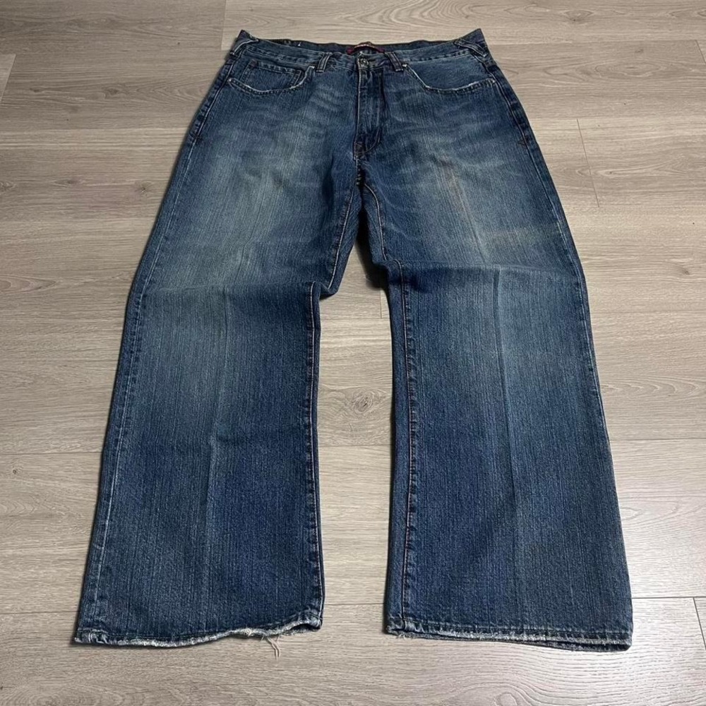 Vintage 00s Union Bay Baggy Wide Leg Denim Jeans Embroidered Pockets‎